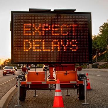 Expect delays road sign